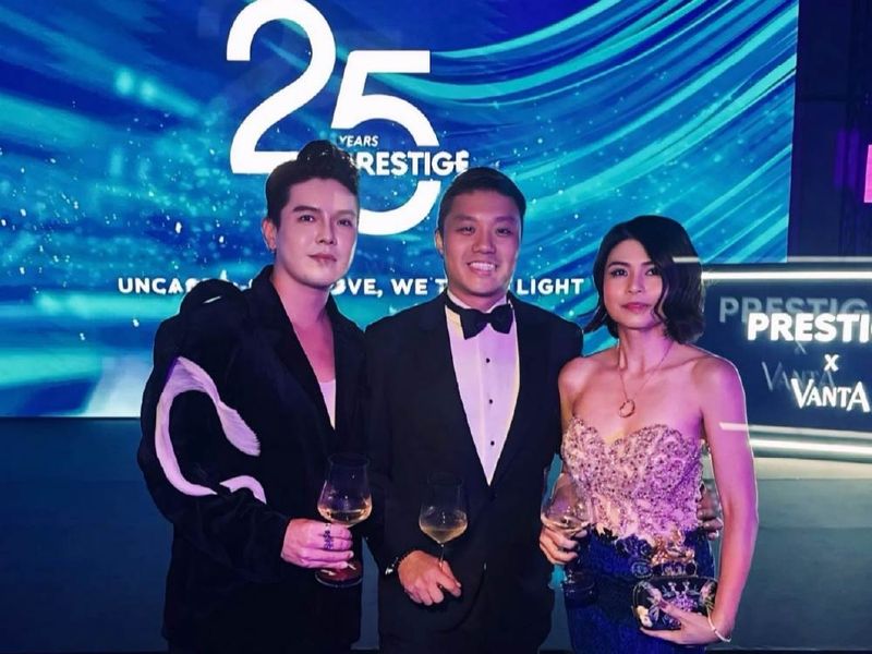Guests in evening wear at a VANTA gala night